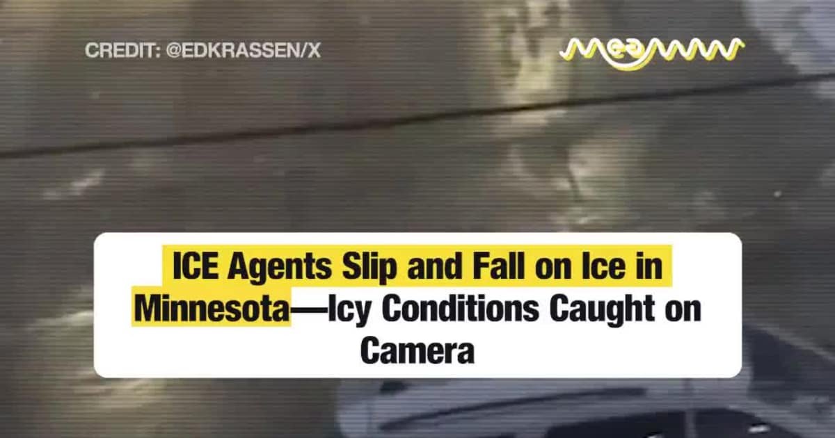 Minnesota ICE Agent Takes a Fall on Ice Caught on Video - Celebrity Storm