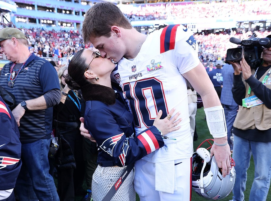 Drake Maye Steals the Super Bowl Spotlight with Wife PDA Moment ...